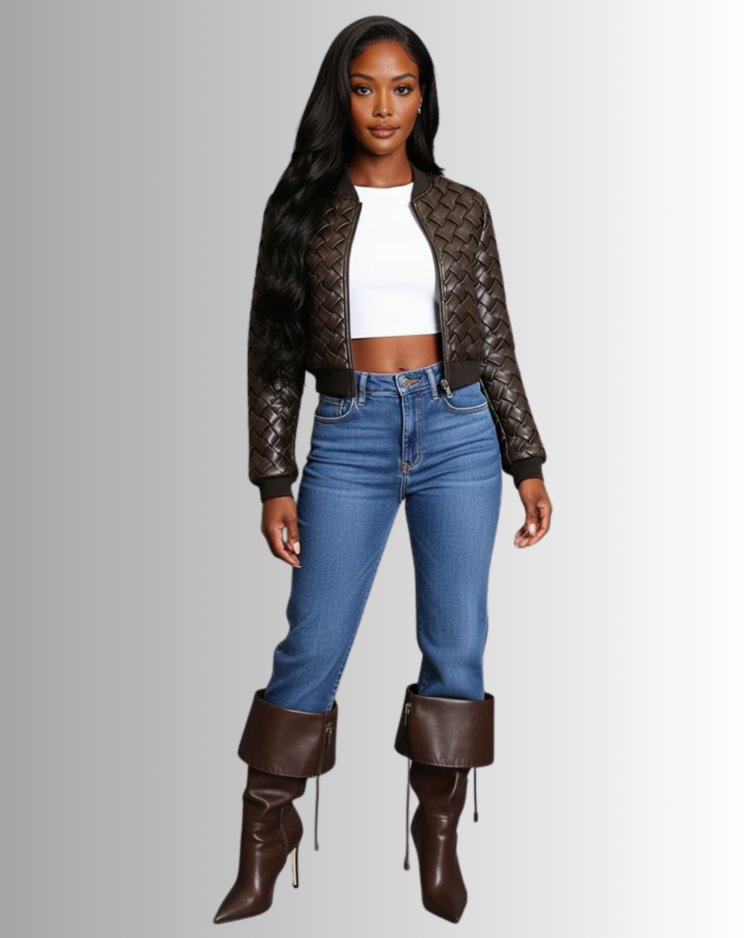 Basketweave Vegan Bomber