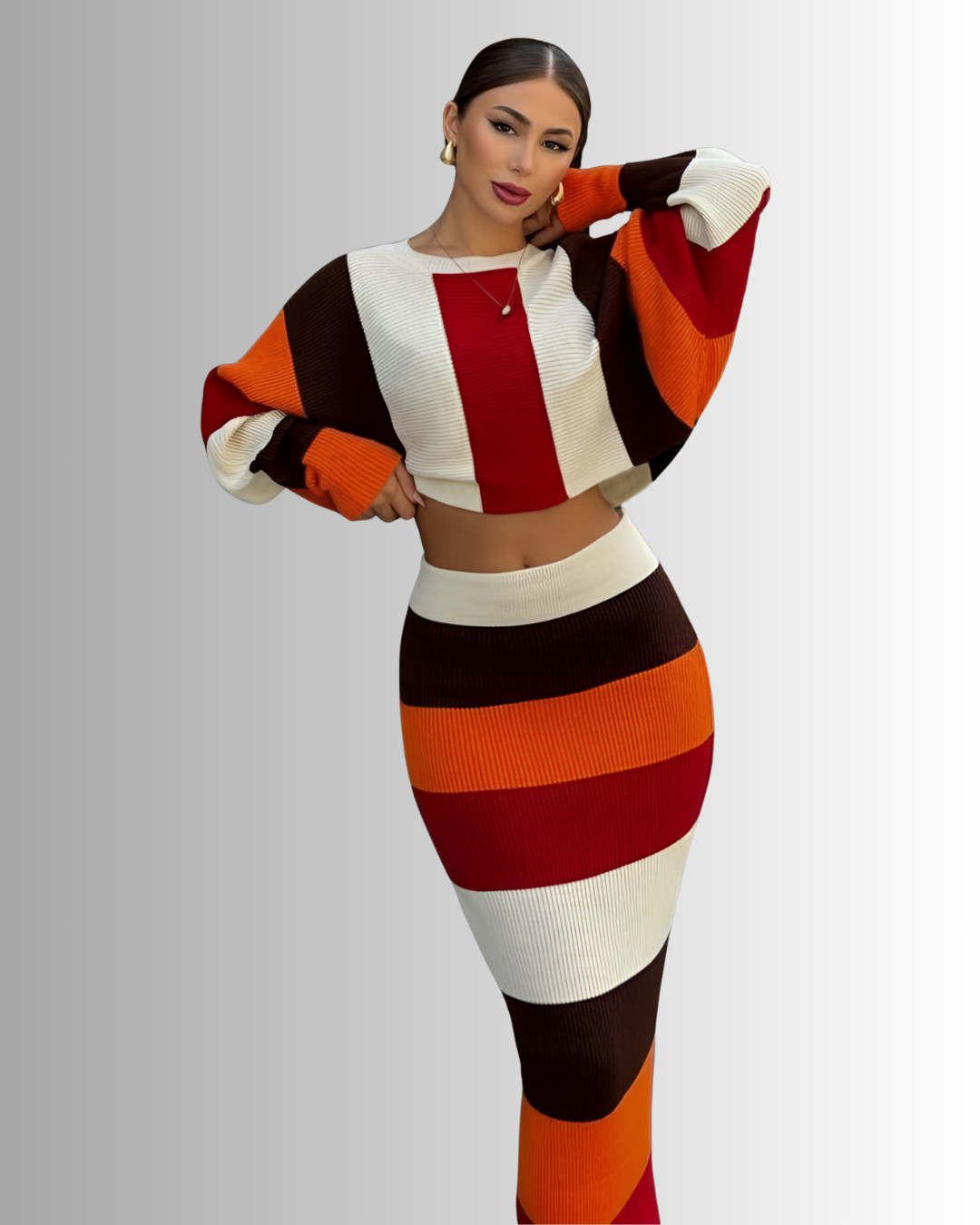 Keva Stripped Knit Set