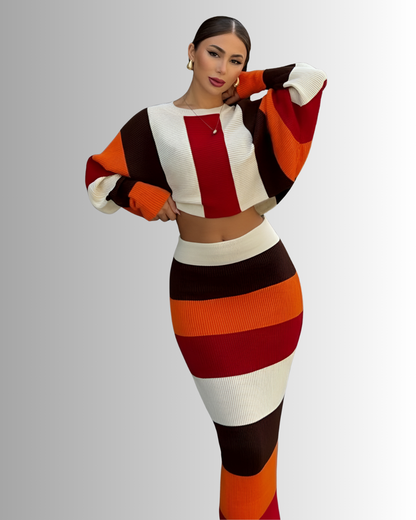 Keva Stripped Knit Set