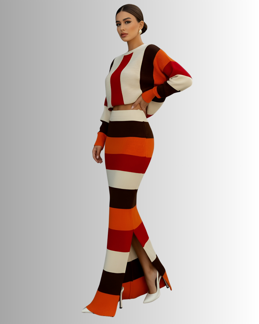 Keva Stripped Knit Set