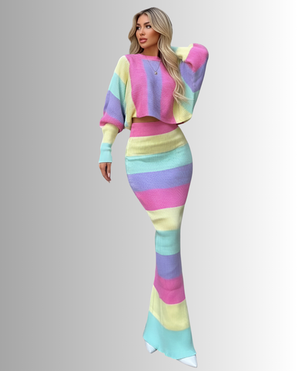 Keva Stripped Knit Set