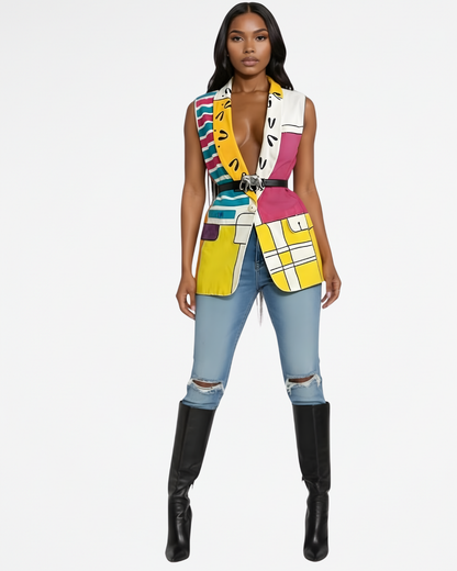 Golden Horizon Printed Vest
