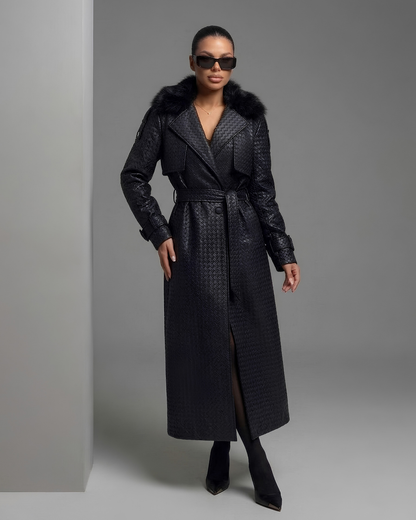 Luxe Basketweave Trench