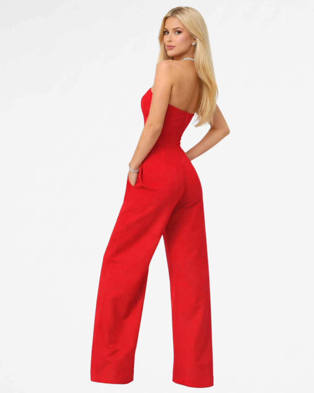 Rosalie Red Bandau Jumpsuit