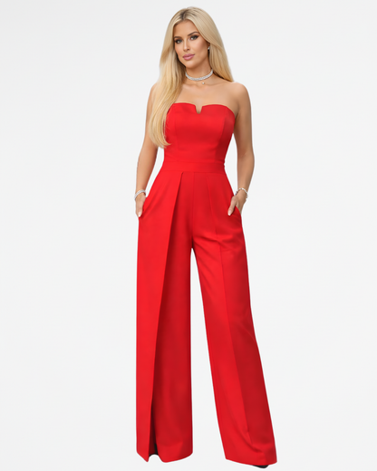 Rosalie Red Bandau Jumpsuit