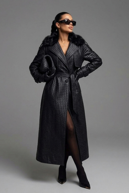 Luxe Basketweave Trench