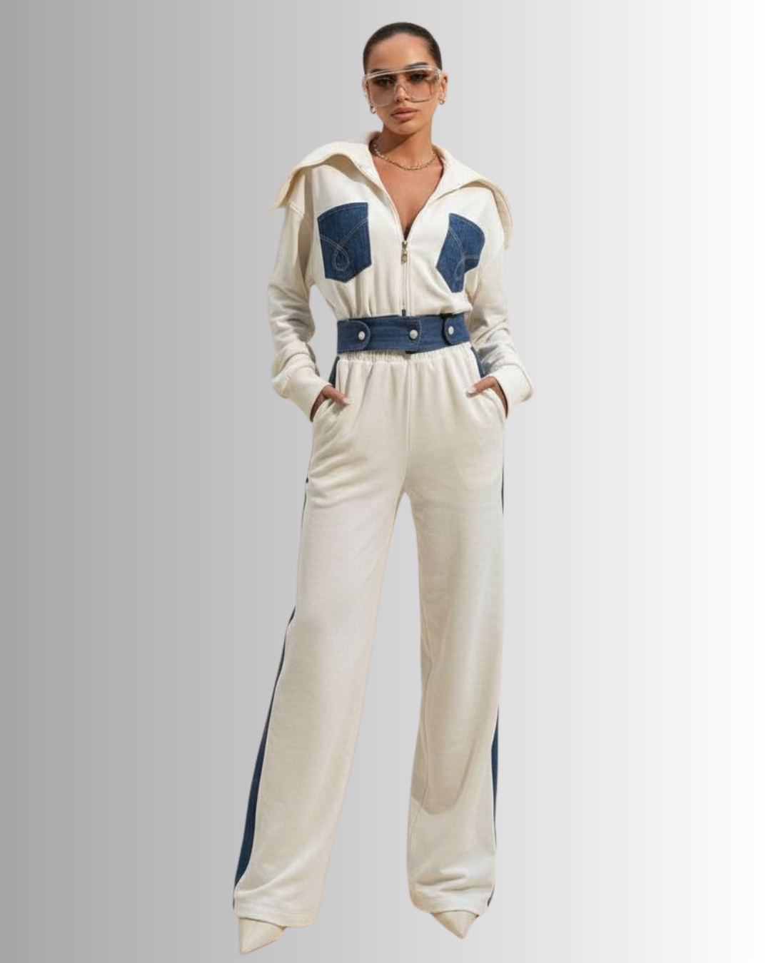 Gio Denim Mix Jogger set