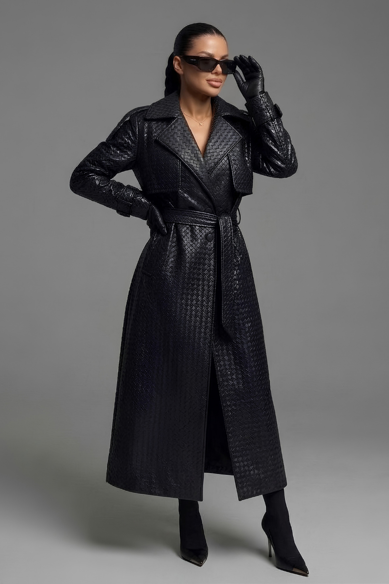 Luxe Basketweave Trench