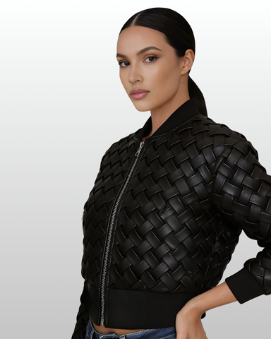 Basketweave Vegan Bomber