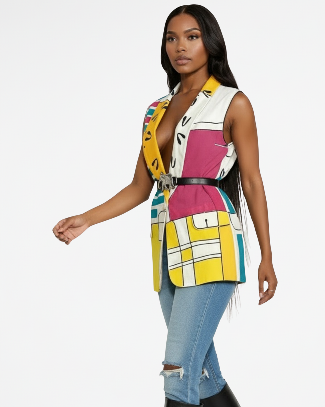 Golden Horizon Printed Vest