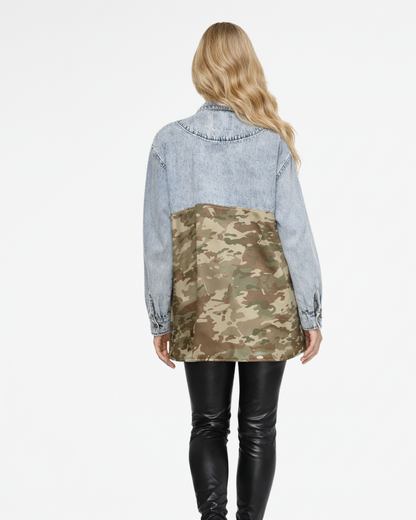 Denim Cargo Camo Jacket