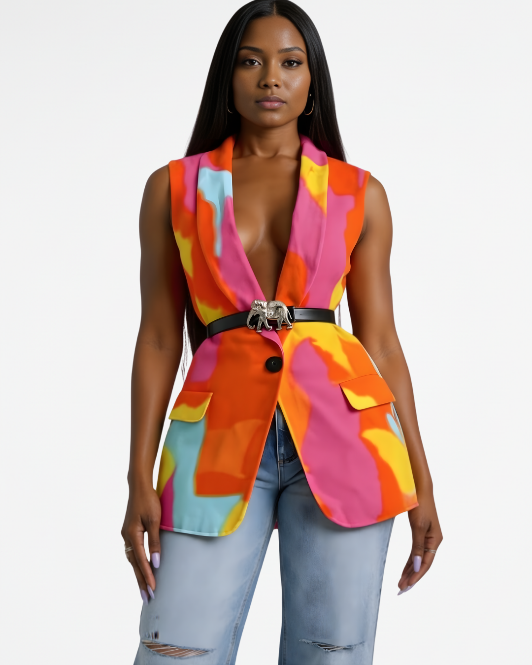 Fiesta Pink Printed Vest