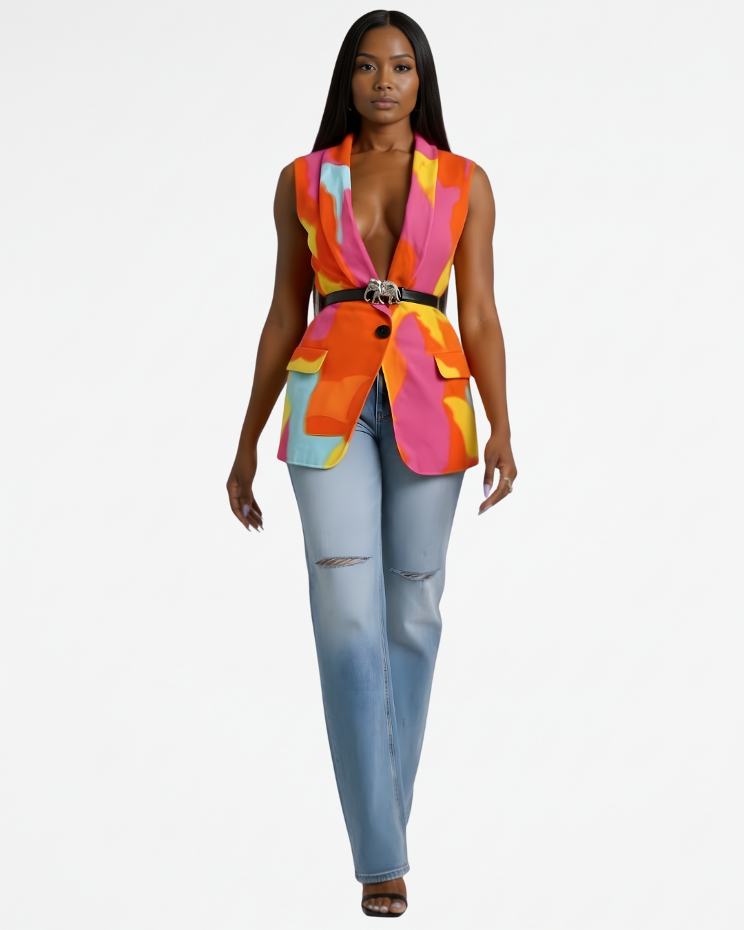 Fiesta Pink Printed Vest