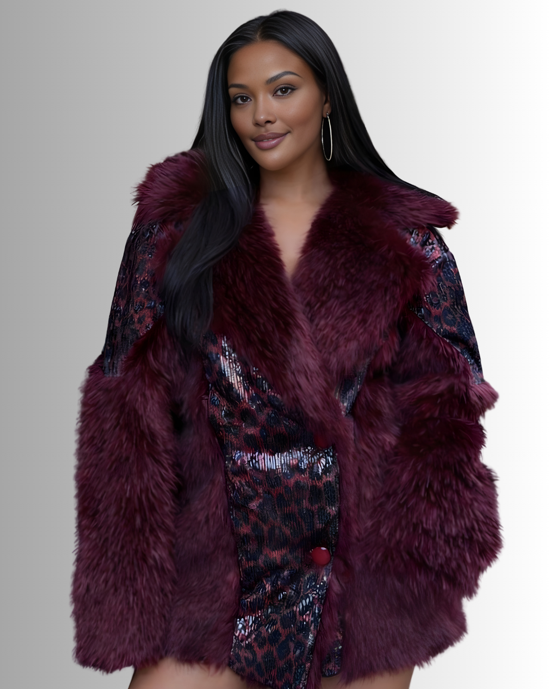 Abby Faux Fur Sequin Coat