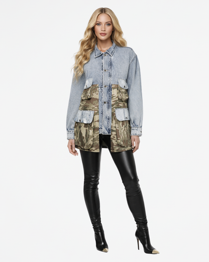 Denim Cargo Camo Jacket