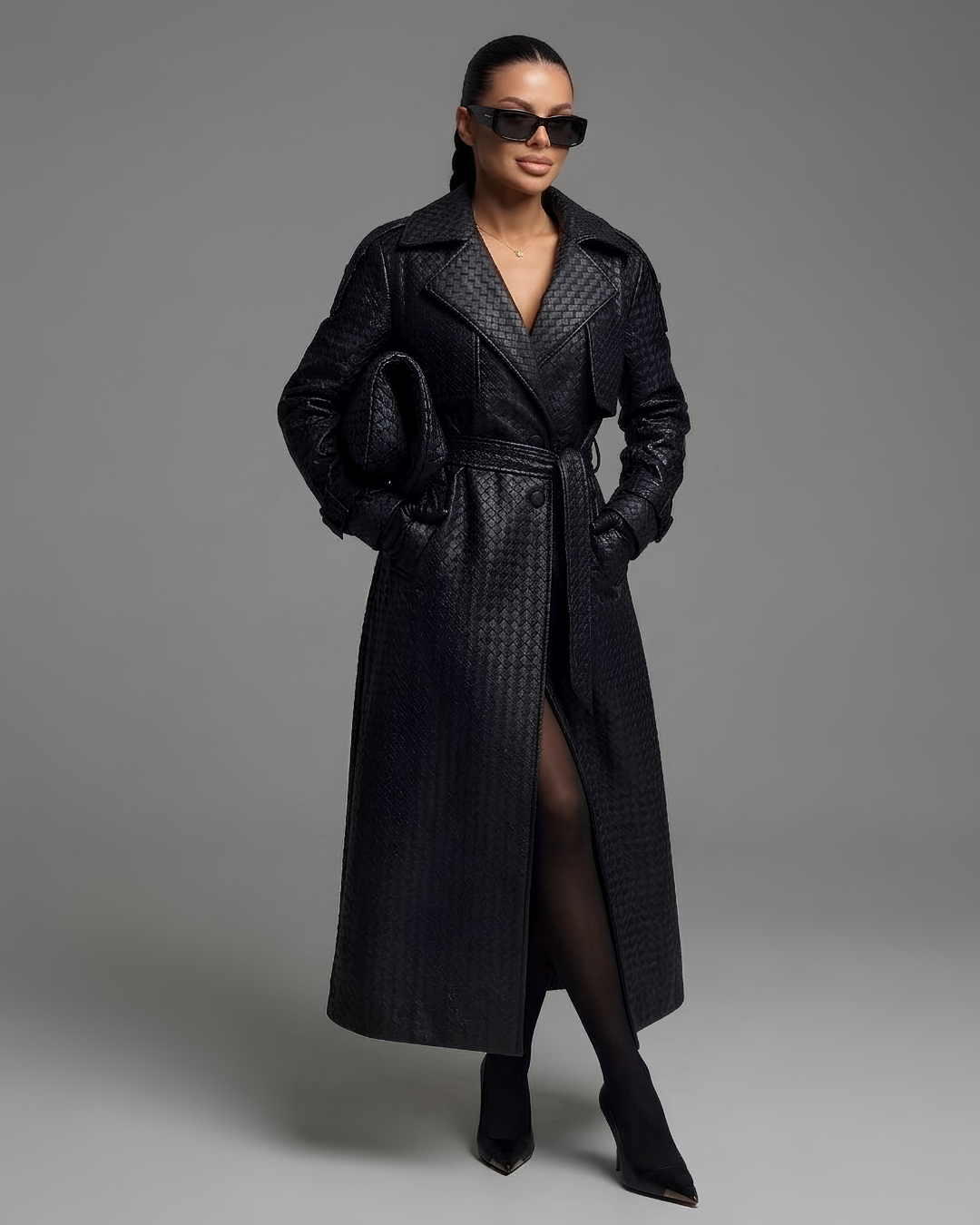 Luxe Basketweave Trench