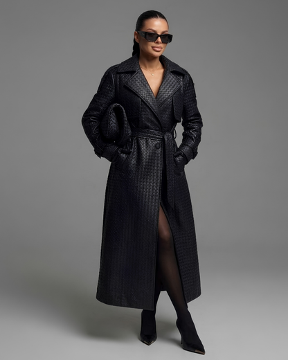 Luxe Basketweave Trench
