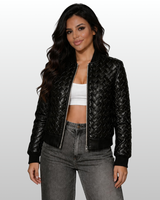 Basketweave Vegan Bomber