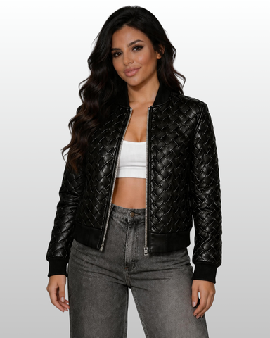 Basketweave Vegan Bomber